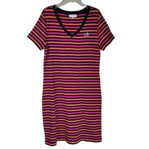 Calvin Klein Short Sleeve Striped T-shirt Dress NWT